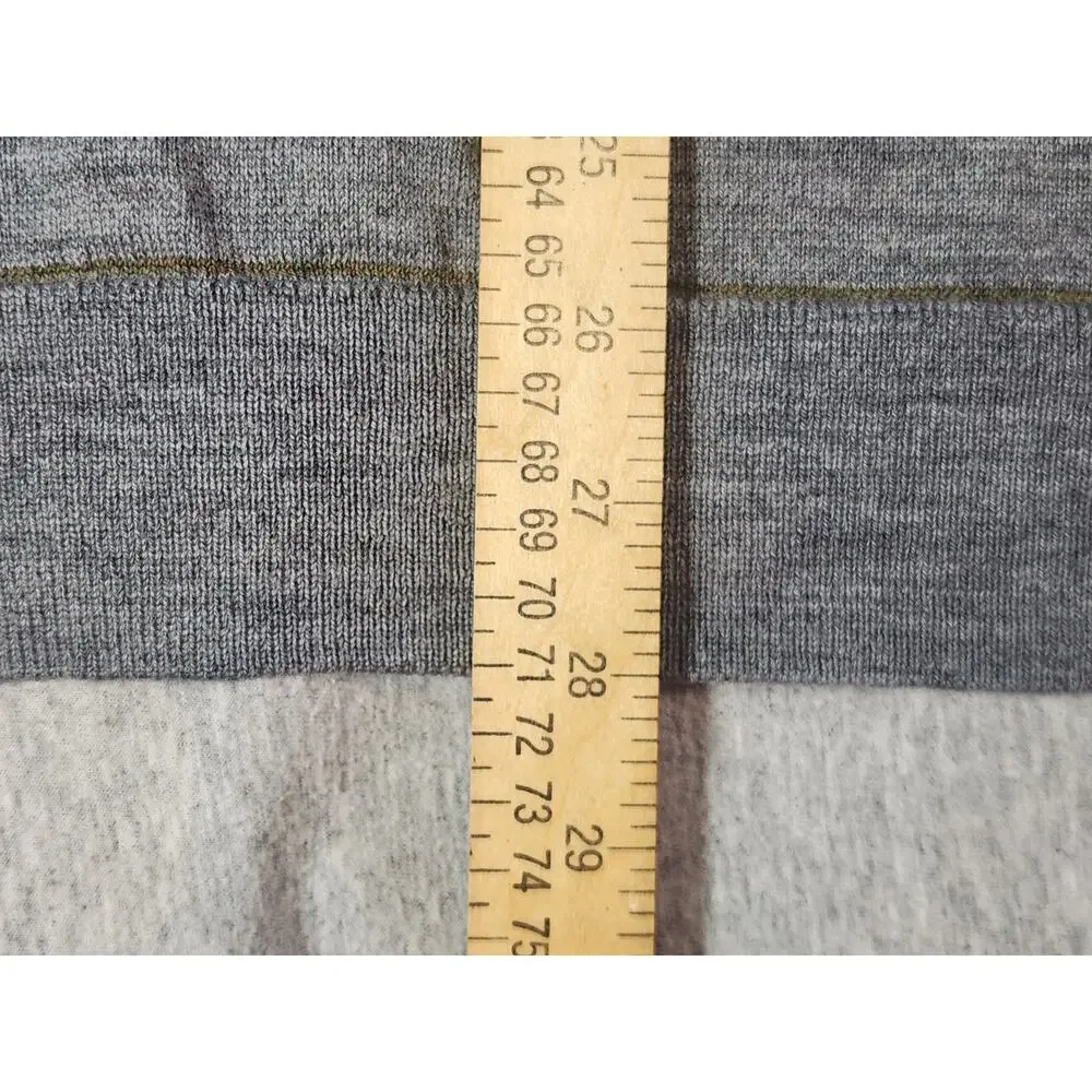 Banana Republic 100% Merino Wool Sweater XL Gray Striped‎ Crew Neck Lightweight